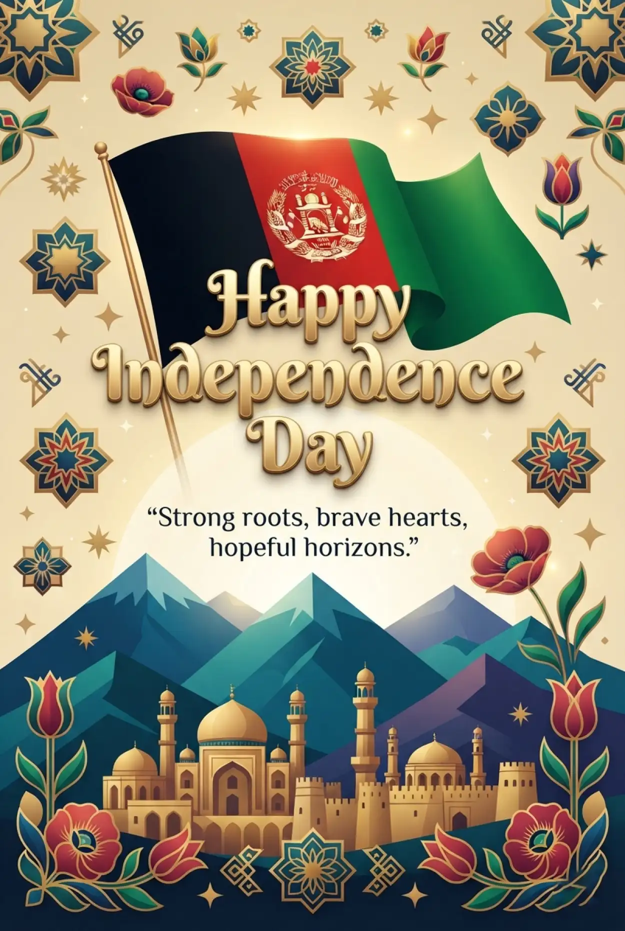 Free Download Afghanistan Independence Day 2026 Modern Greeting Design - High Quality Afghan Independence Day 2026 Image
