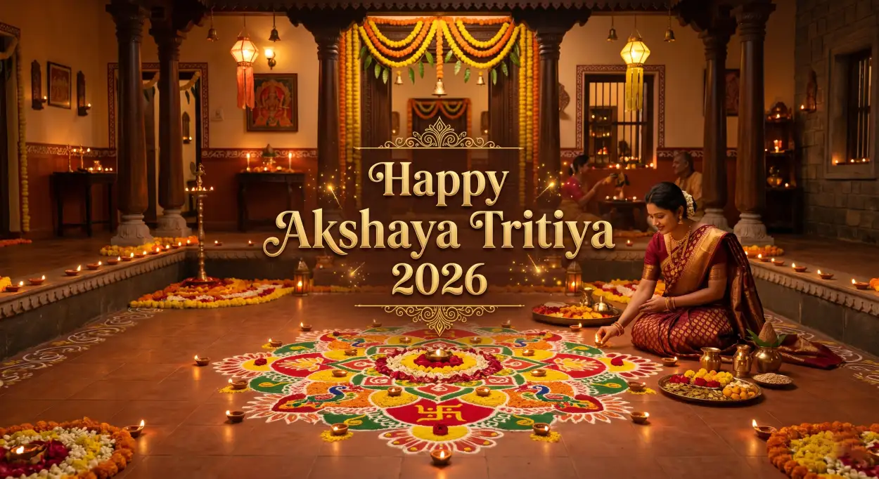 Free Download Akshaya Tritiya 2026 Wishes Traditional Design - High Quality Akshaya Tritiya 2026 Wishes Image