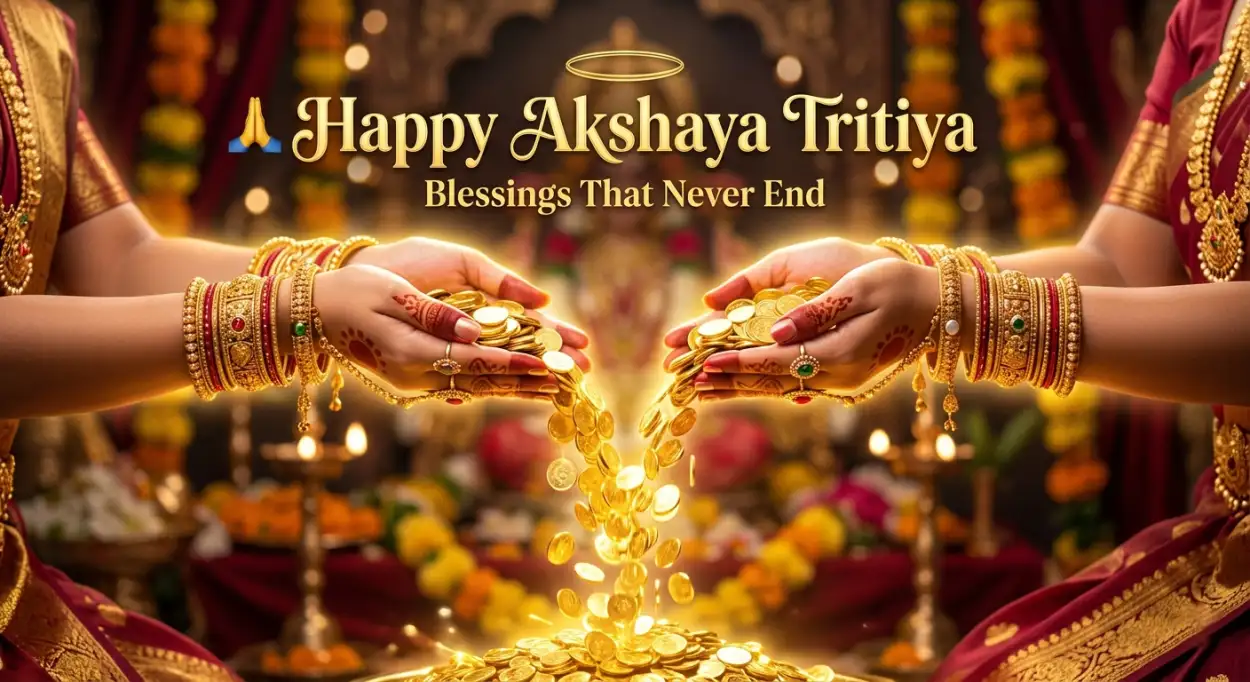 Free Download Akshaya Tritiya Blessing Quotes Hindi - High Quality Happy Akshaya Tritiya 2026 Image