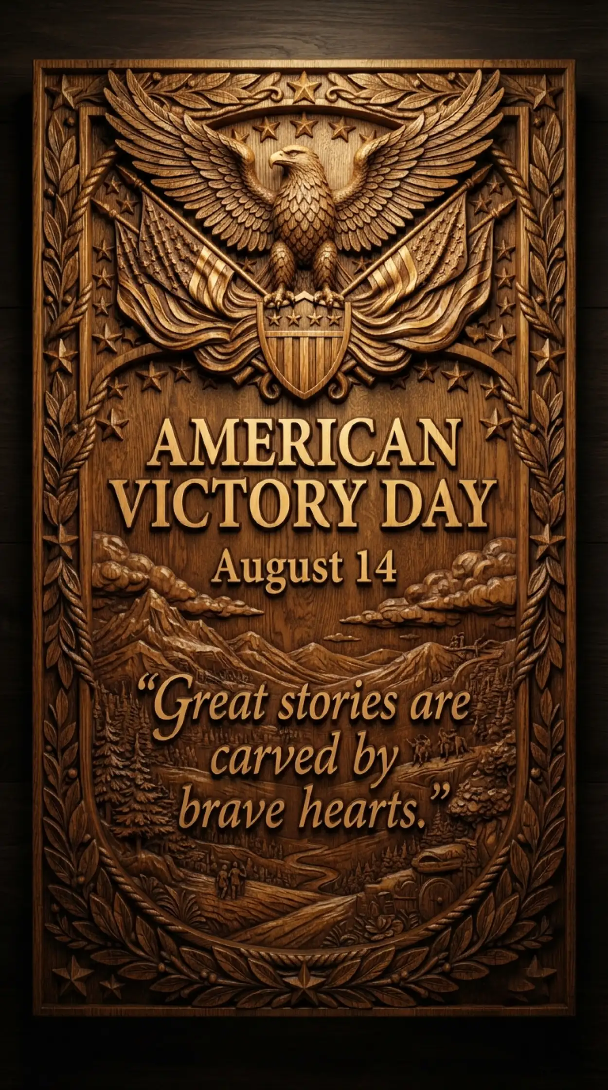 Free Download American Victory Day Card - High Quality American Victory Day 2026 Image