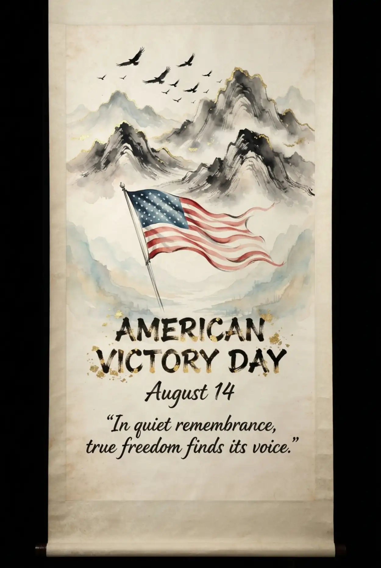 Free Download American Victory Day Printable Banner - High Quality American Victory Day 2026 Image