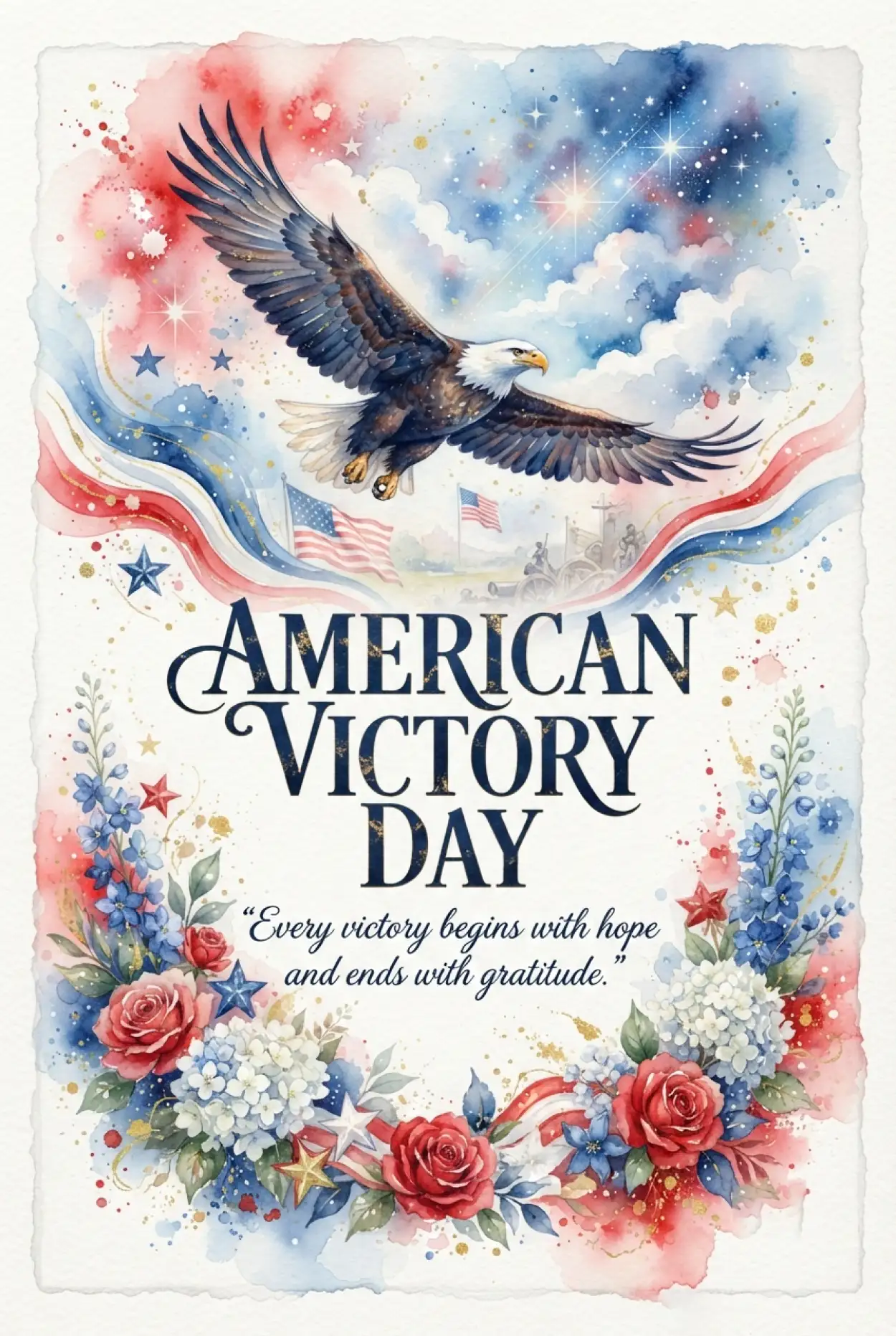 Free Download American Victory Day Thank You Card - High Quality American Victory Day 2026 Image