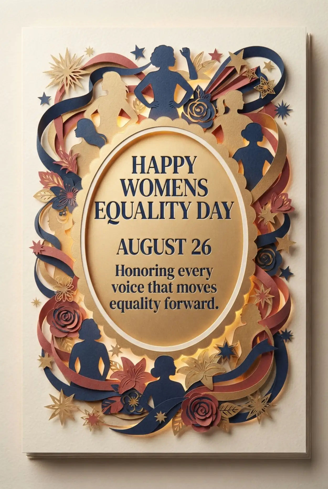 Free Download American Womens Equality Day 2026 Greeting Card Design - High Quality American Womens Equality Day 2026 Image