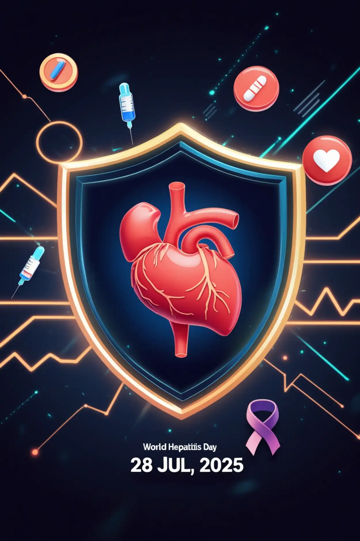 Free Download Animated Liver Illustration For Awareness Post - High Quality World Hepatitis Day Background