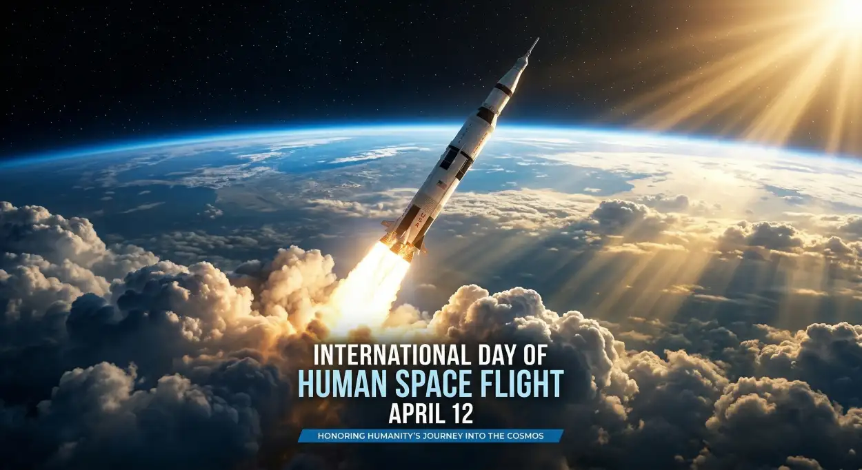 Free Download April 12 Space Flight Day Facts - High Quality International Day Of Human Space Flight 2026 Image