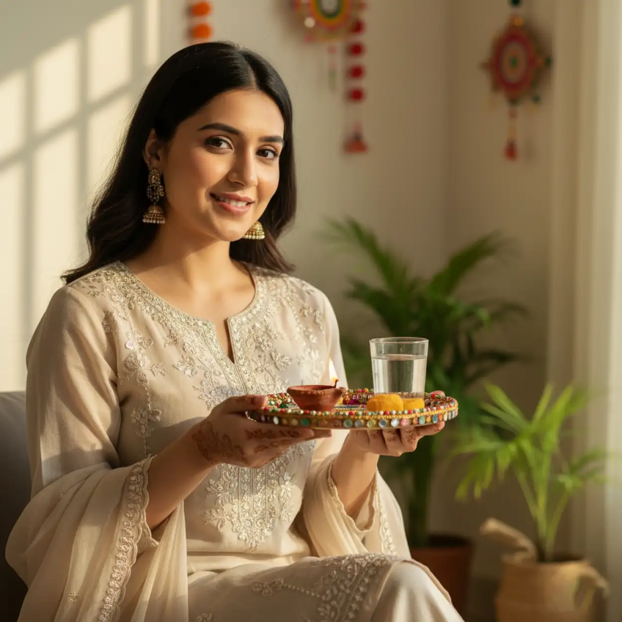 Free Download Arabic Style Karva Chauth Mehndi Design - High Quality Karva Chauth Mehndi Design Image