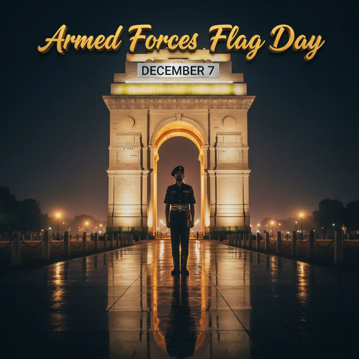 Free Download Armed Forces Flag Day Celebration Poster 2025 - High Quality Armed Forces Flag Day Background