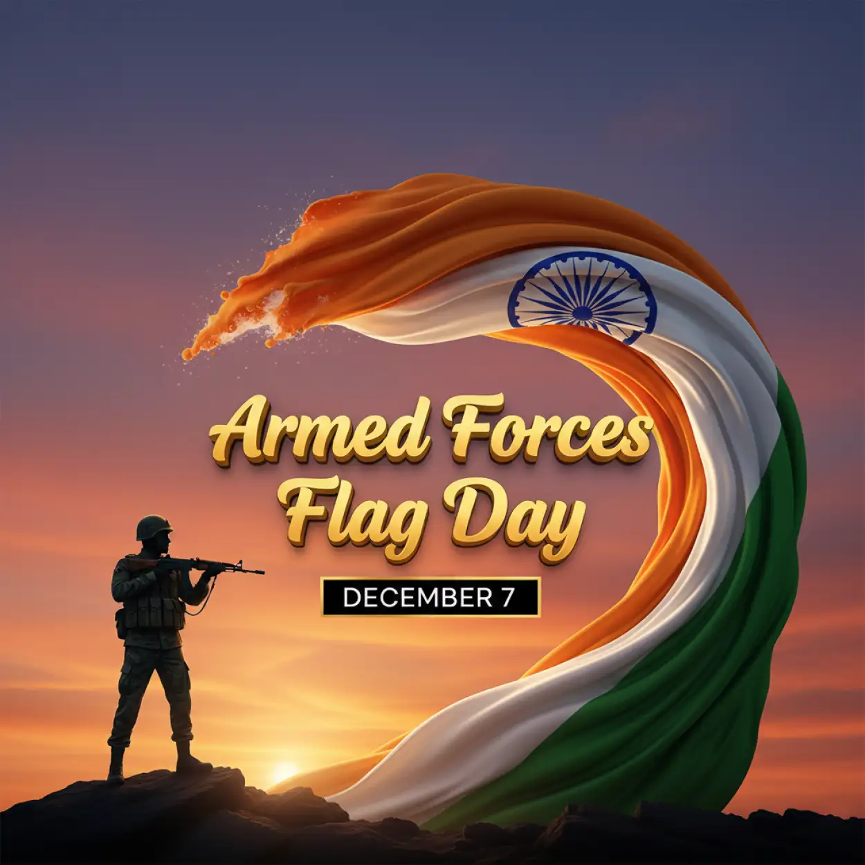 Free Download Armed Forces Flag Day Charity Support Poster - High Quality Armed Forces Flag Day Background
