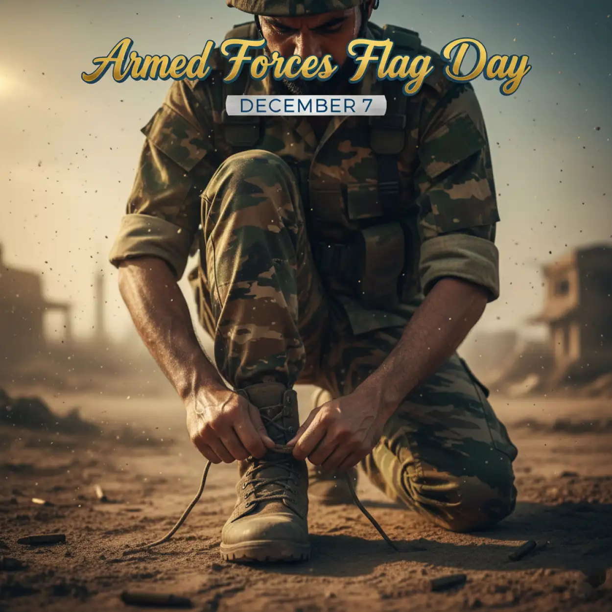 Free Download Armed Forces Flag Day Digital Banner Template - High Quality Armed Forces Flag Day Background