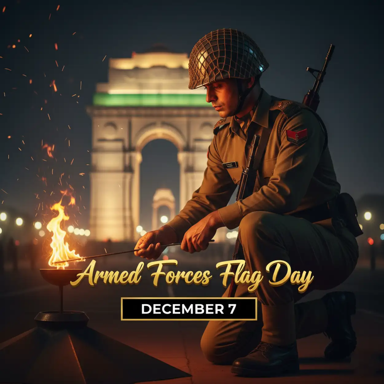 Free Download Armed Forces Flag Day School Competition Poster - High Quality Armed Forces Flag Day Image