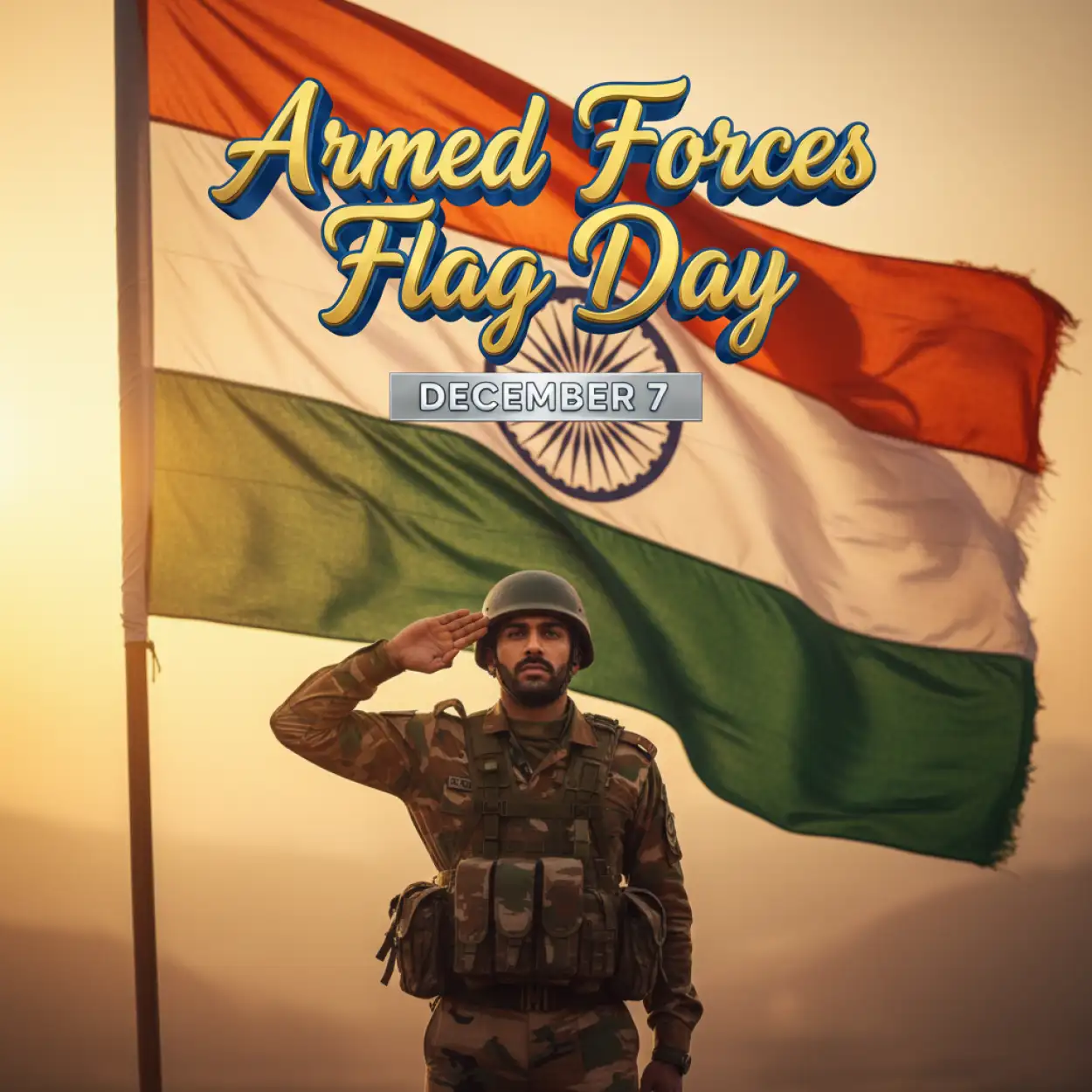 Free Download Armed Forces Flag Day School Project Poster - High Quality Armed Forces Flag Day Image
