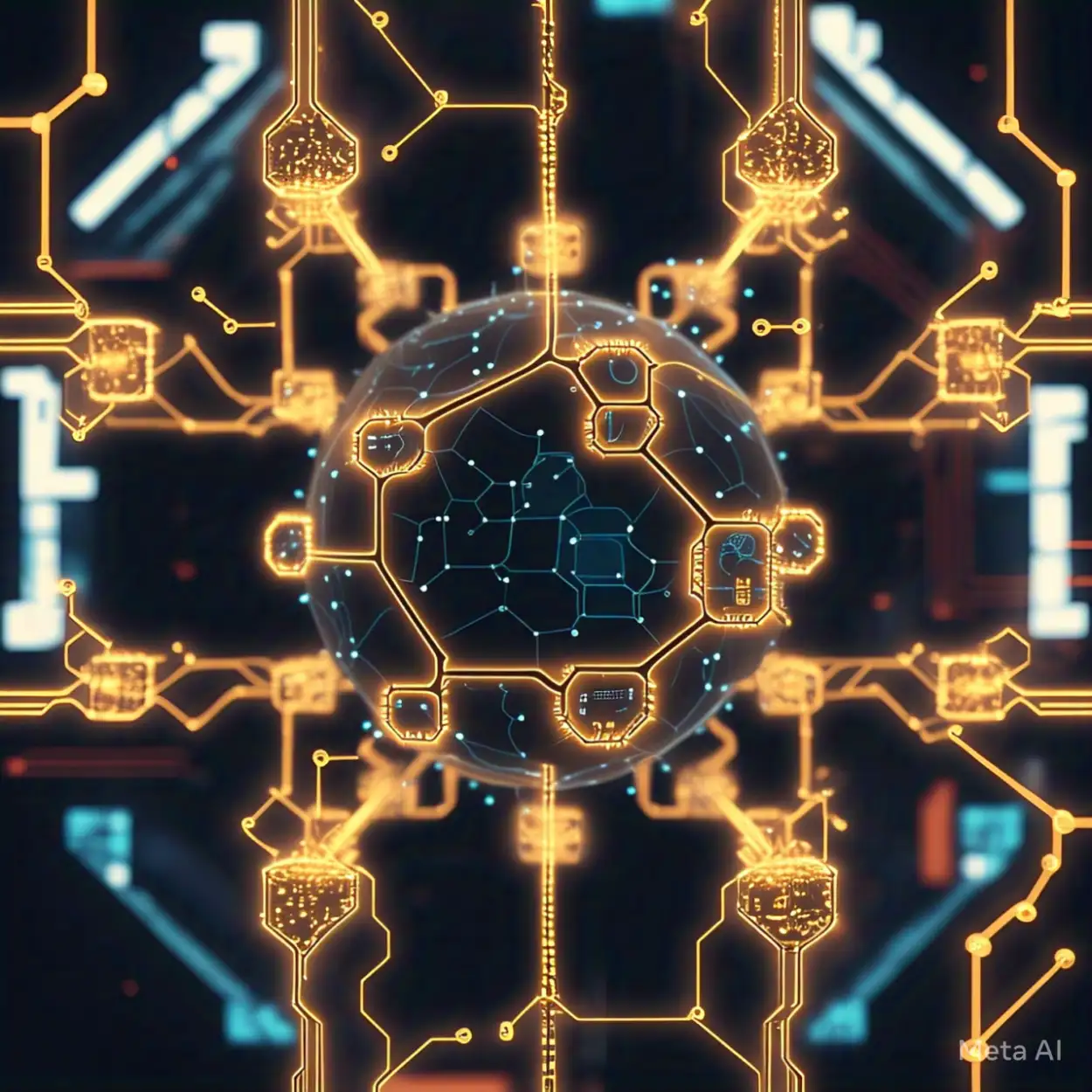 Free Download Artificial Intelligence Background With Deep Learning Elements - High Quality Technology Background Background