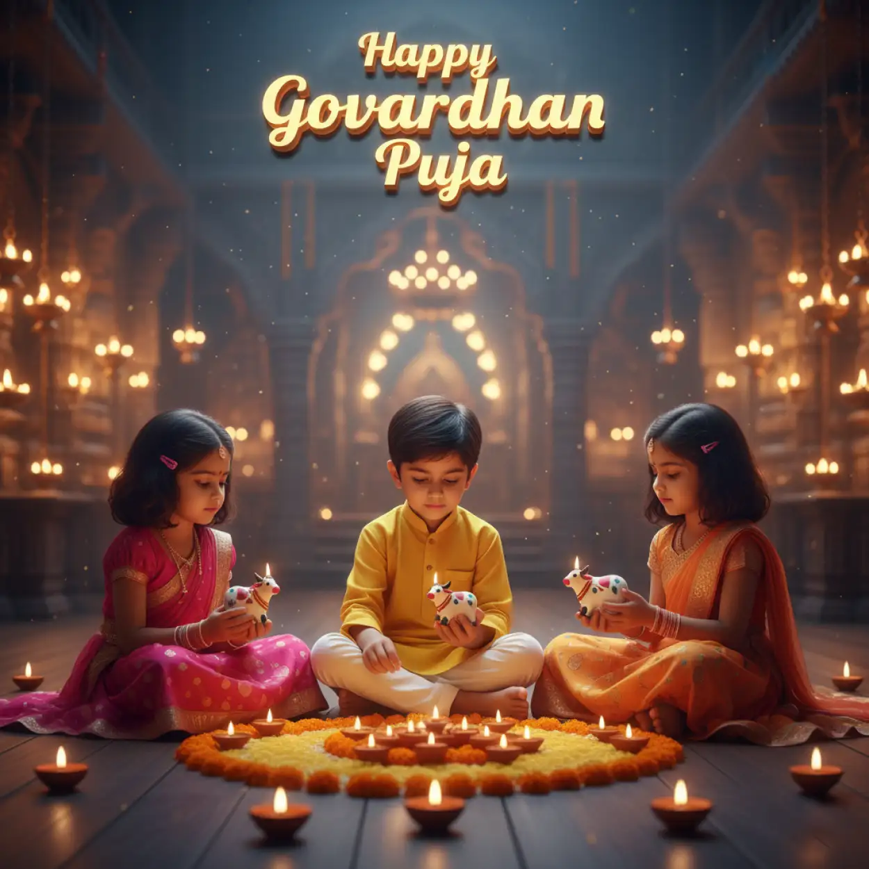 Artistic HDR Image Of Annakut With Glowing Candles - Royalty Free Happy Govardhan Puja 2025 Image | Pngmagic Free Download Artistic HDR Image Of Annakut With Glowing Candles - High Quality Happy Govardhan Puja 2025 Background