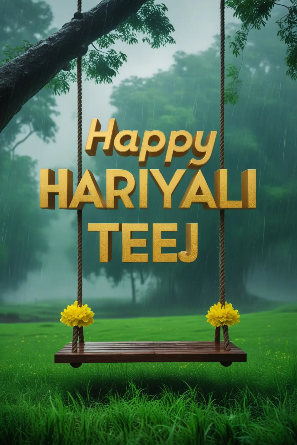 Free Download Artistic Lord Shiva With Teej Message - High Quality Happy Hariyali Teej Background