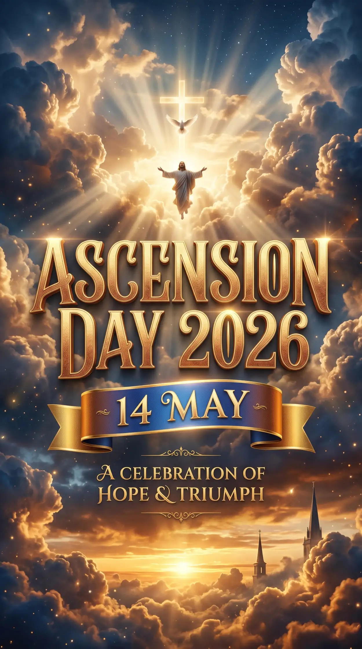 Free Download Ascension Day 2026 Celebration Poster - High Quality Ascension Day 2026 Wishes Image