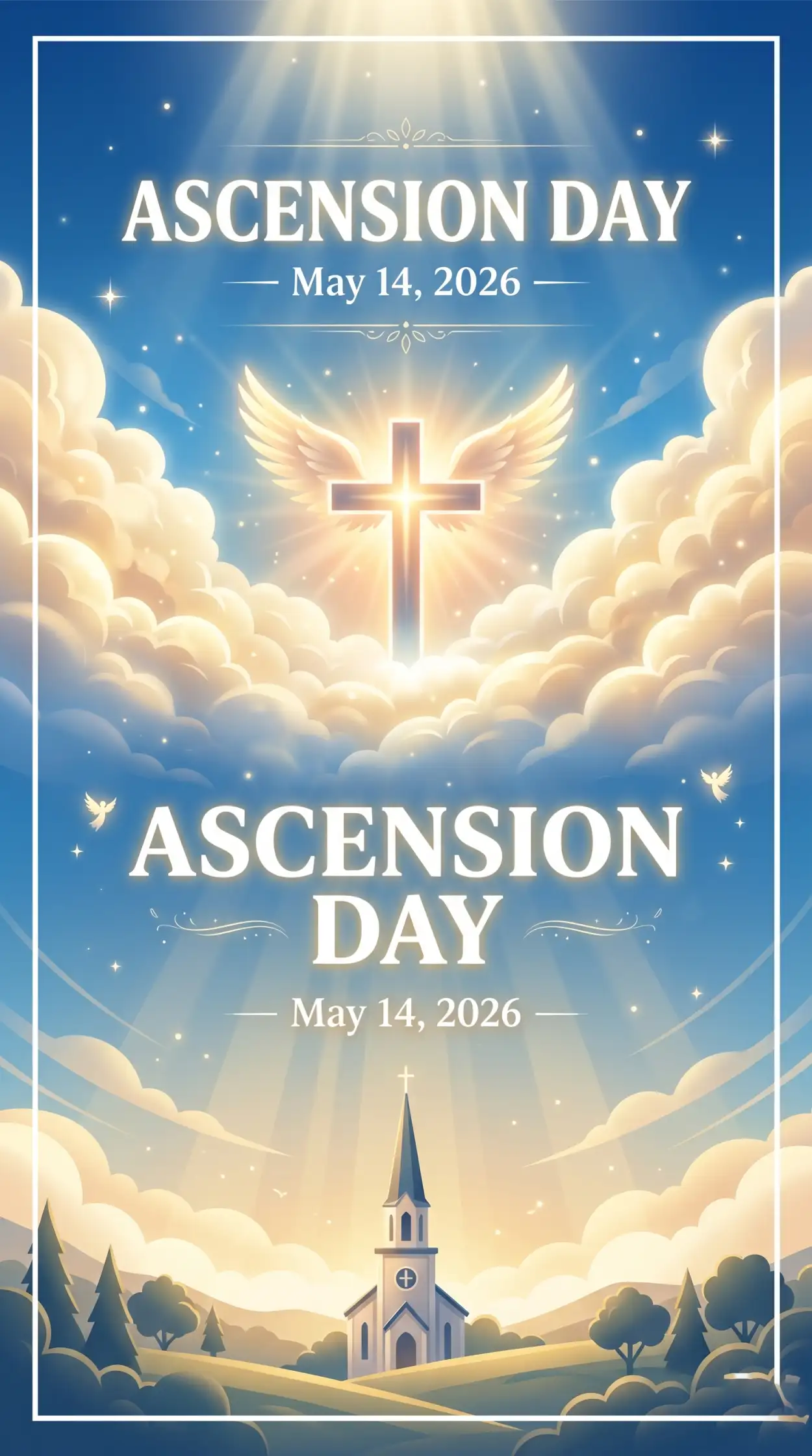 Free Download Ascension Day 2026 Church Invitation Design - High Quality Ascension Day 2026 Wishes Image