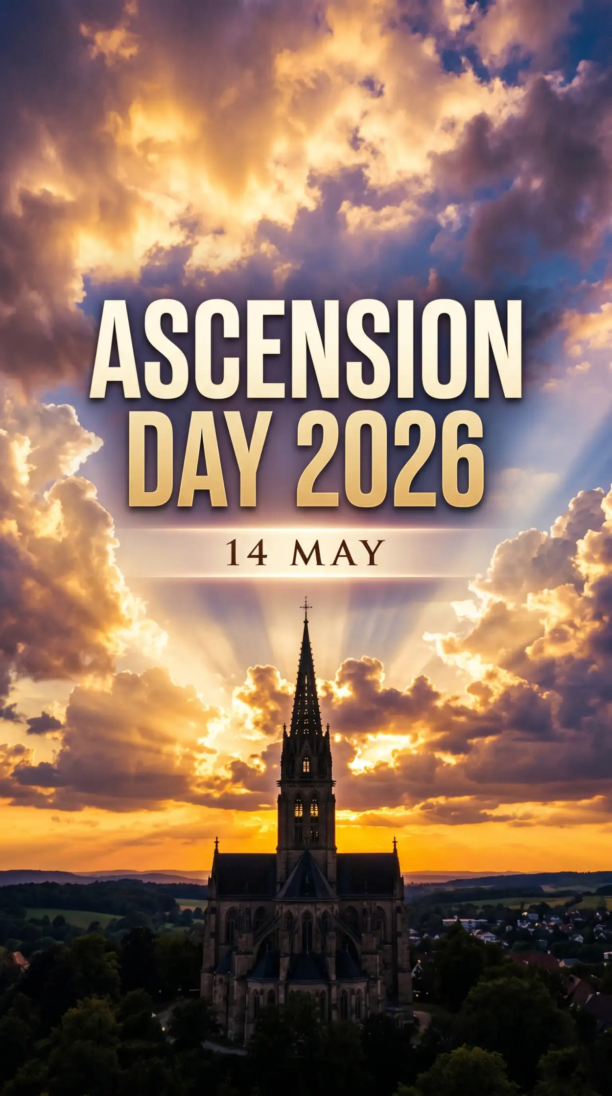 Free Download Ascension Day 2026 Flyer Template - High Quality Ascension Day 2026 Wishes Image
