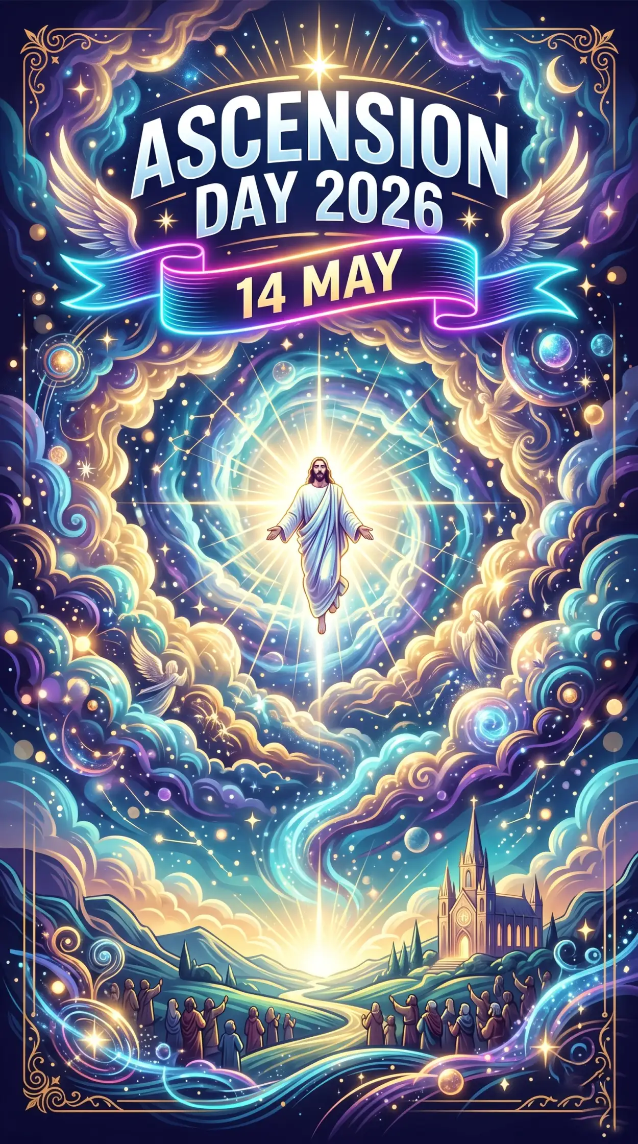 Free Download Ascension Day 2026 Holy Sky Artwork - High Quality Ascension Day 2026 Wishes Image