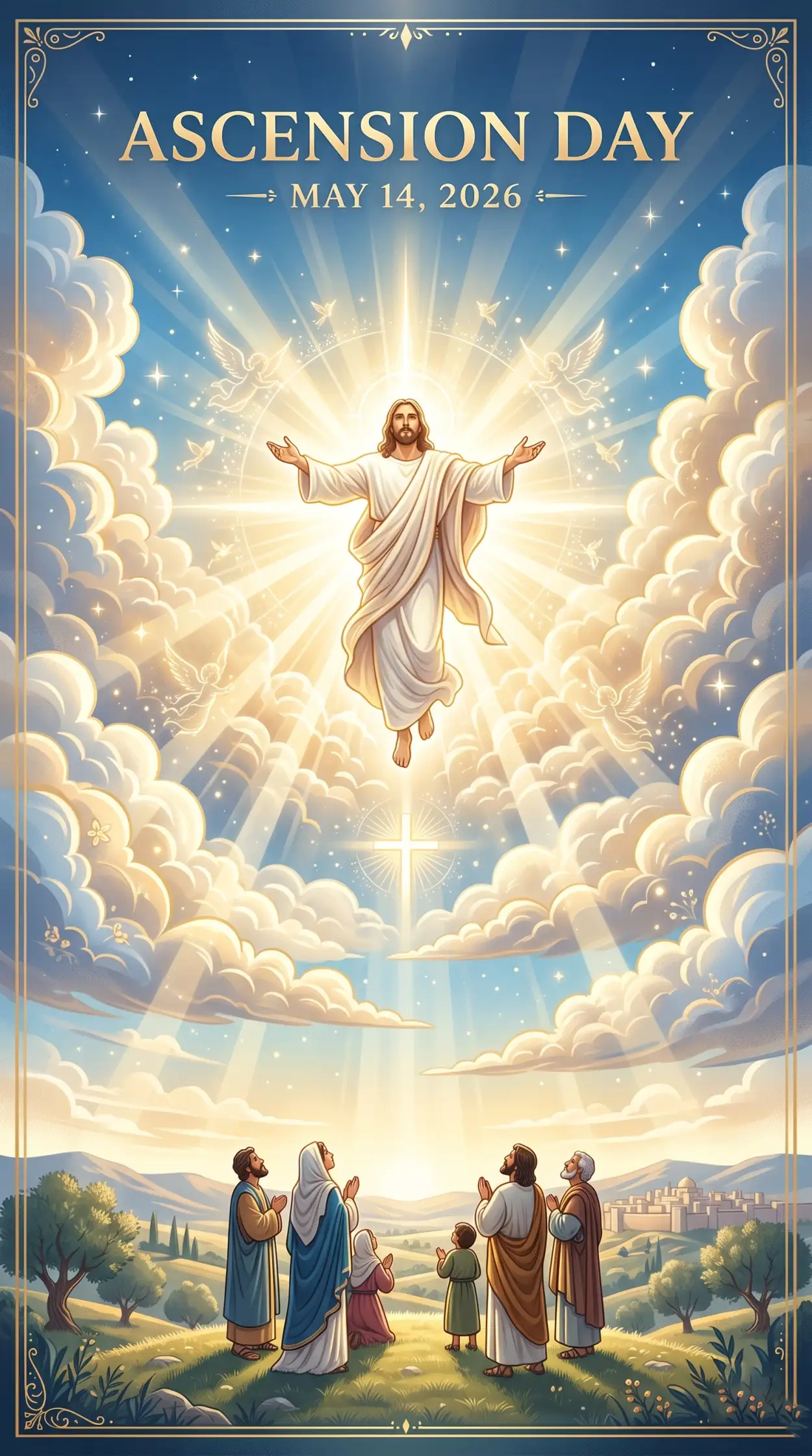 Free Download Ascension Day 2026 Jesus Ascension Art - High Quality Ascension Day 2026 Wishes Image