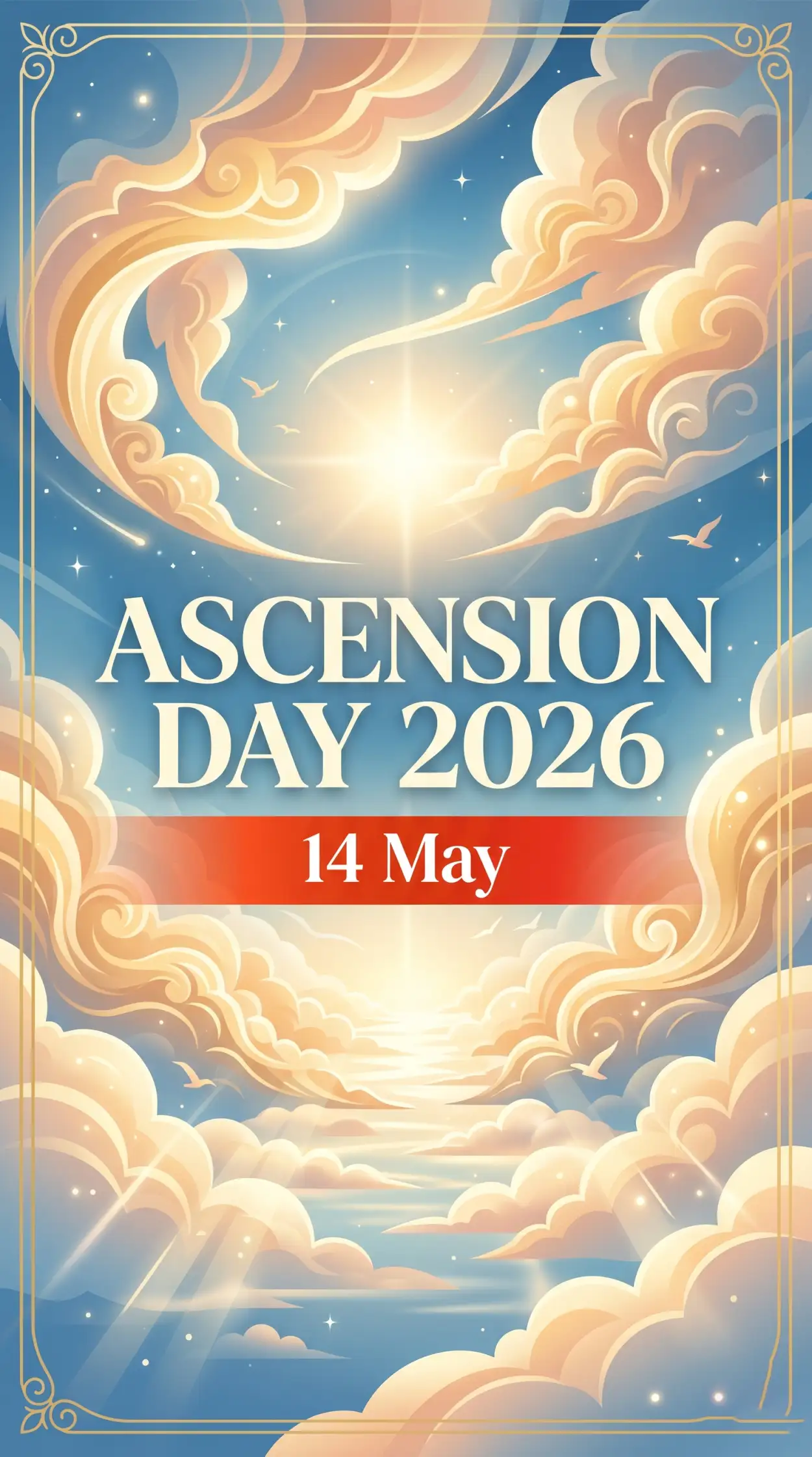 Free Download Ascension Day 2026 Printable Poster - High Quality Ascension Day 2026 Wishes Image