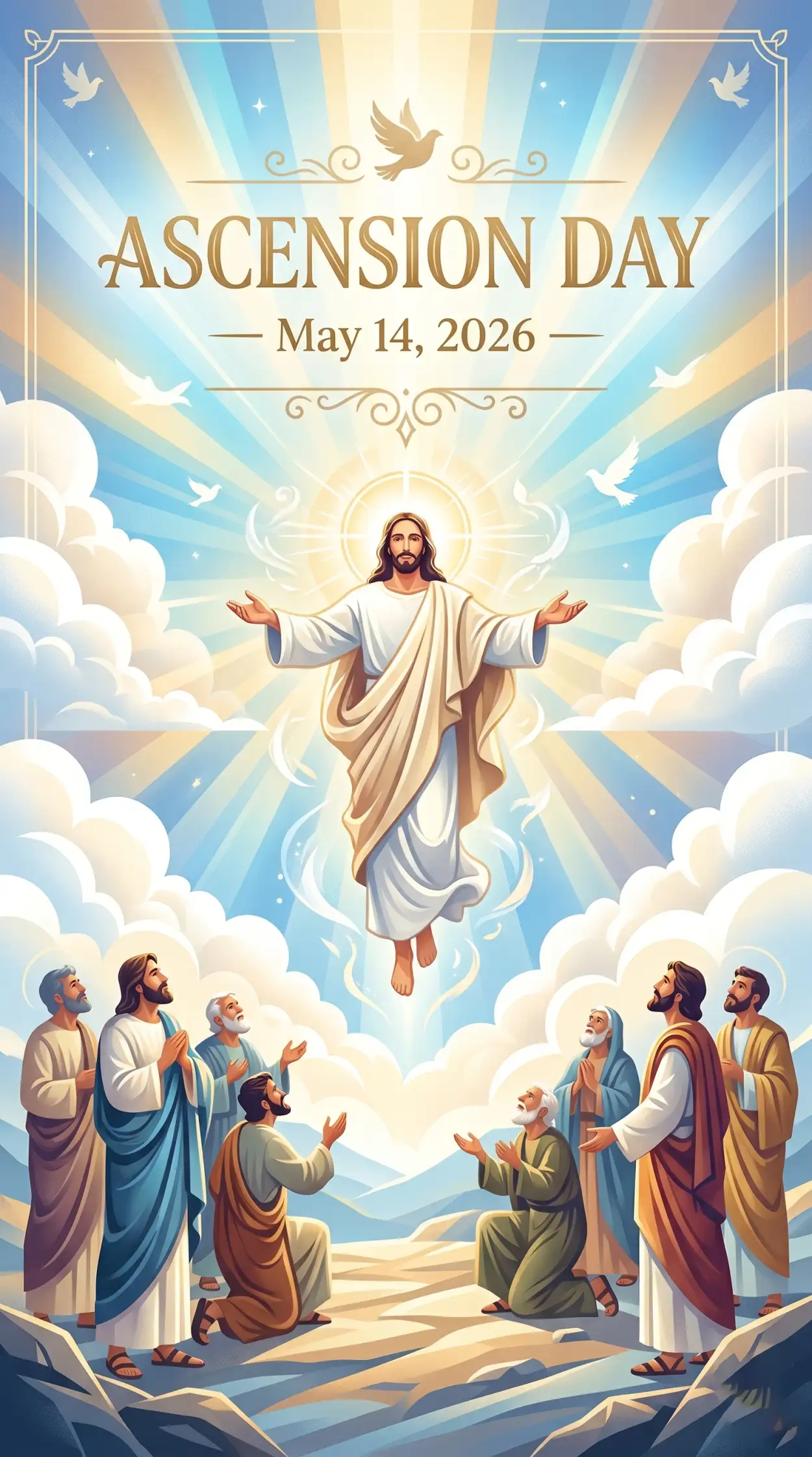 Free Download Ascension Day 2026 Spiritual Social Media Content - High Quality Ascension Day 2026 Wishes Image