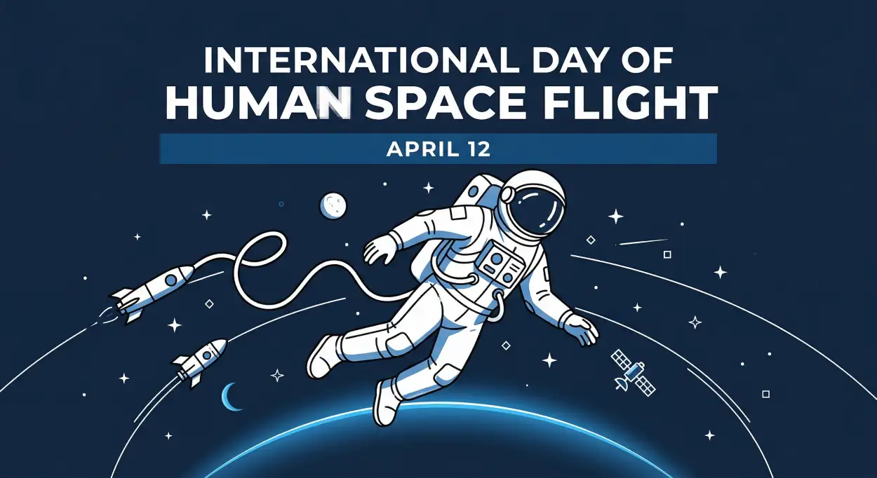 Free Download Astronaut Png For Space Flight Day - High Quality International Day Of Human Space Flight 2026 Transparent PNG