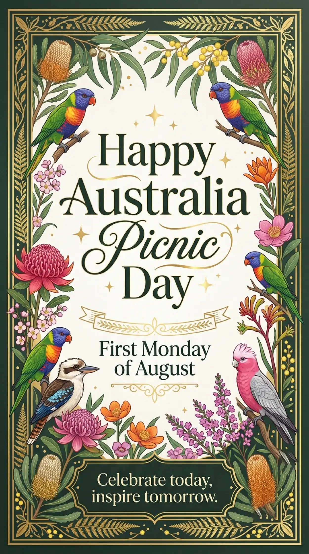 Free Download Australia Picnic Day 2026 Celebration Card - High Quality Australia Picnic Day 2026 Image