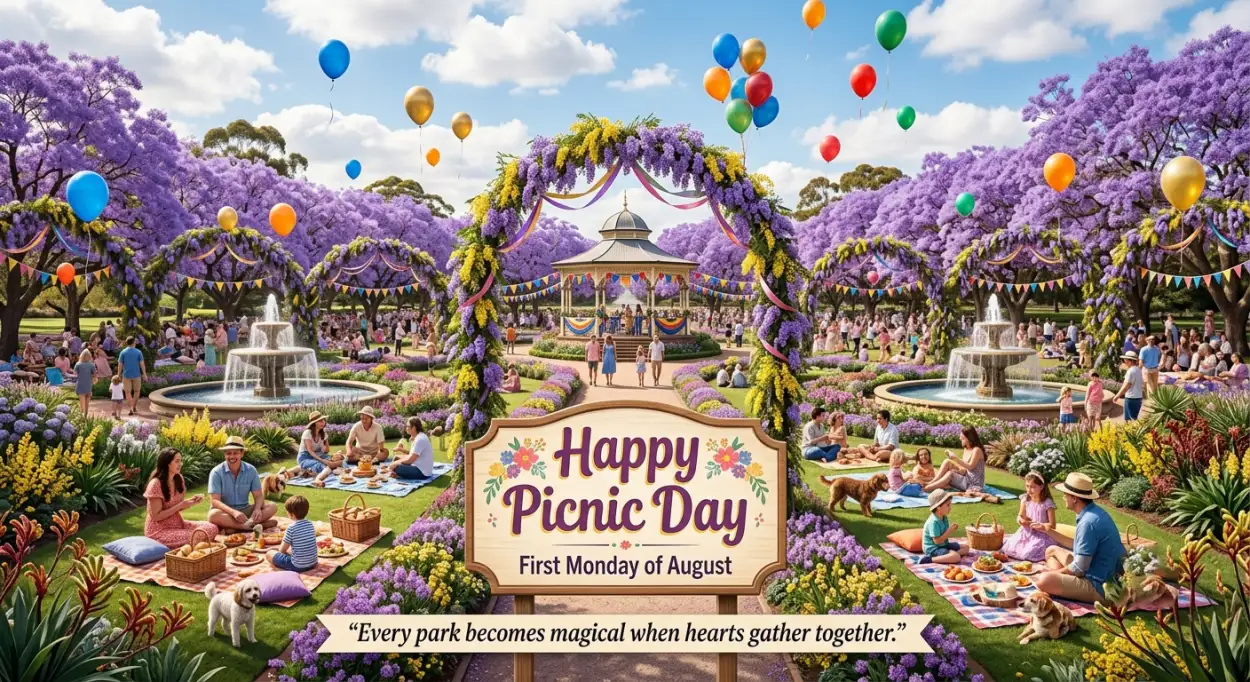 Free Download Australia Picnic Day 2026 Colorful Picnic Artwork - High Quality Australia Picnic Day 2026 Image