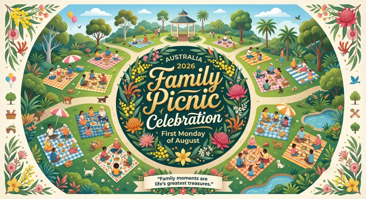 Free Download Australia Picnic Day 2026 Family Gathering Poster - High Quality Australia Picnic Day 2026 Image