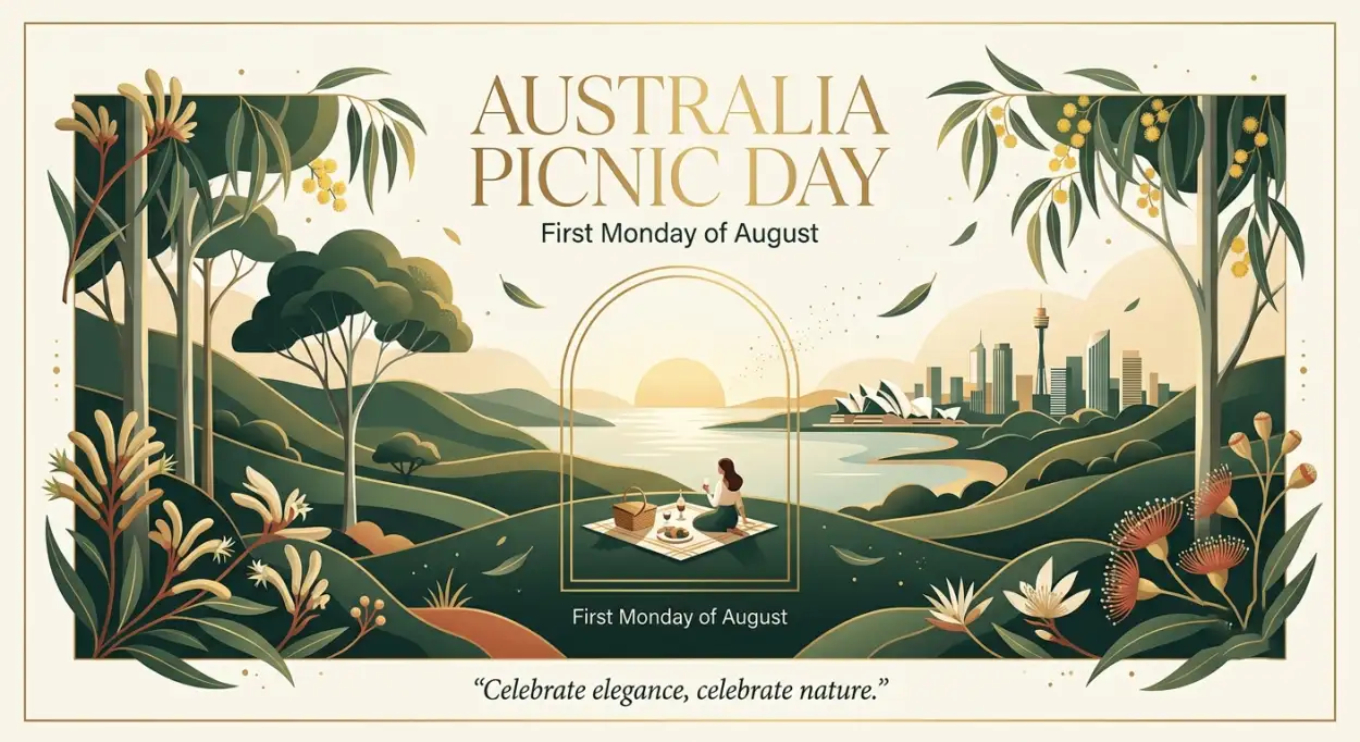 Free Download Australia Picnic Day 2026 Flat Vector Design - High Quality Australia Picnic Day 2026 Image