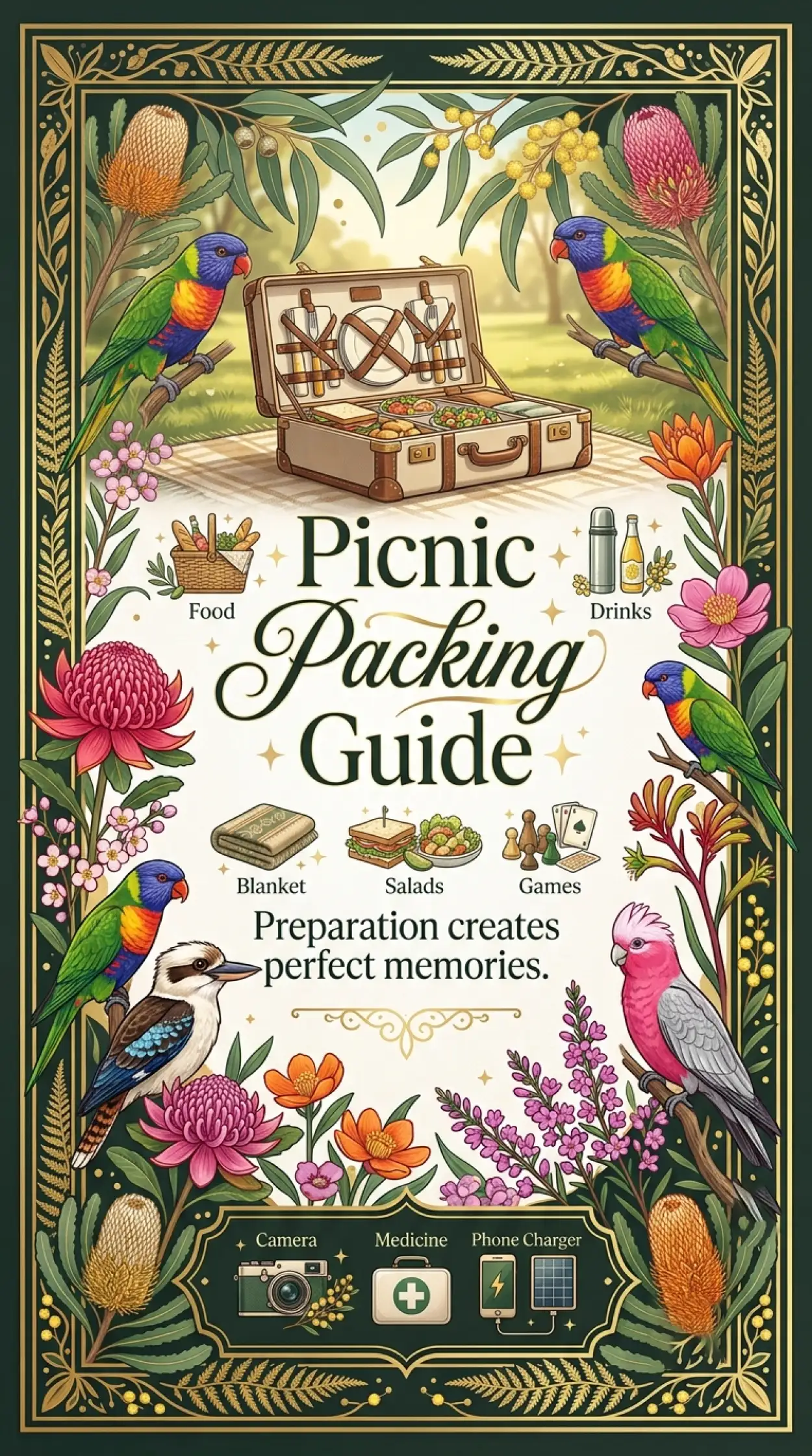 Free Download Australia Picnic Day 2026 Picnic Basket Illustration - High Quality Australia Picnic Day 2026 Image