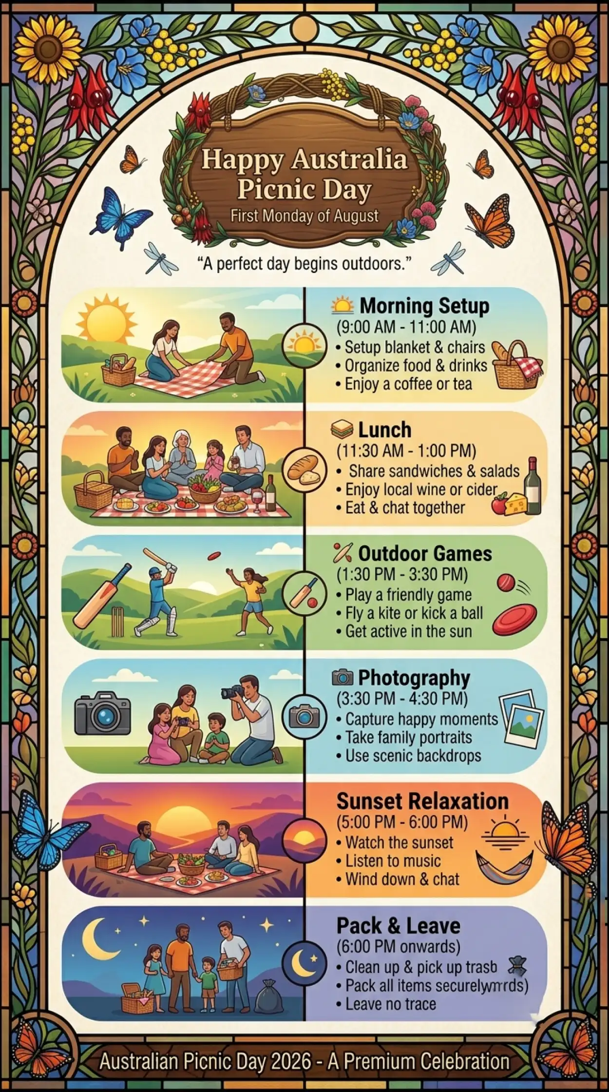 Free Download Australia Picnic Day 2026 Printable Poster - High Quality Australia Picnic Day 2026 Image