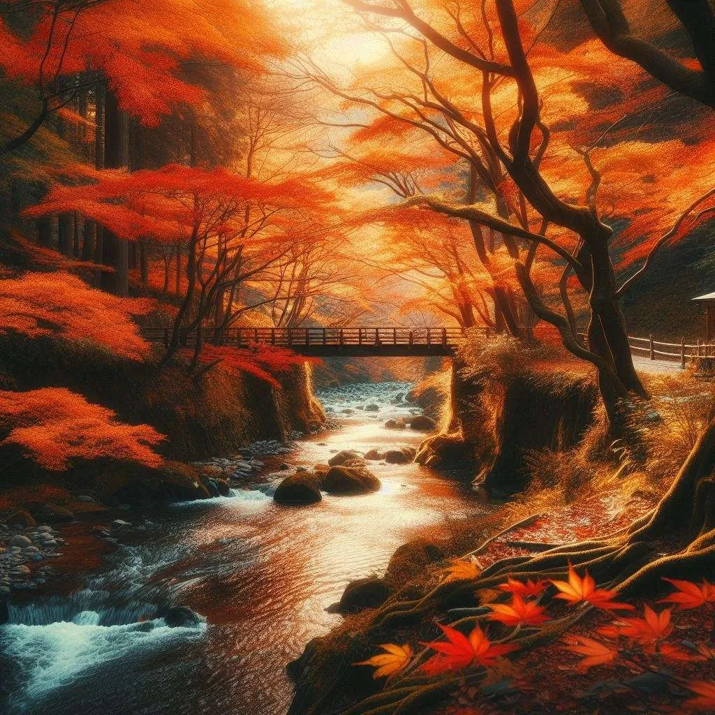 Autumn Leaves And Stream Background Wallpaper For Travel Blogs - Royalty Free Autumn Background Image | Pngmagic Free Download Autumn Leaves And Stream Background Wallpaper For Travel Blogs - High Quality Autumn Background Background