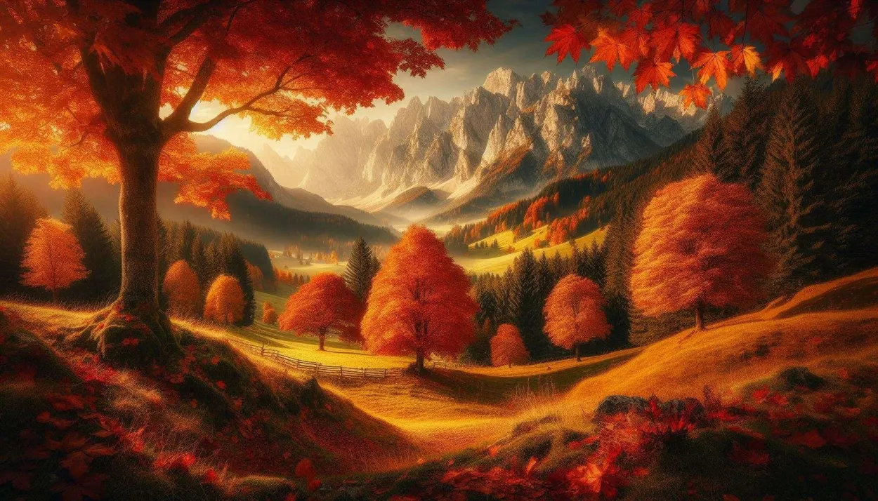 Autumn Mountain Scenery Wallpaper Background In Uhd - Royalty Free Autumn Background Image | Pngmagic Free Download Autumn Mountain Scenery Wallpaper Background In Uhd - High Quality Autumn Background Background