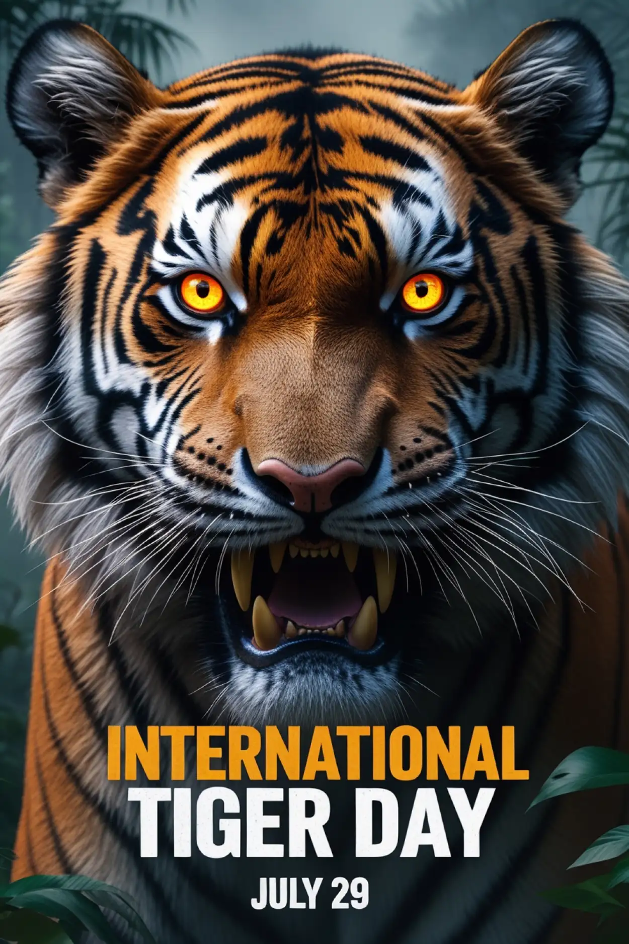 Free Download Awareness Image On Tiger Extinction - High Quality International Tiger Day Background