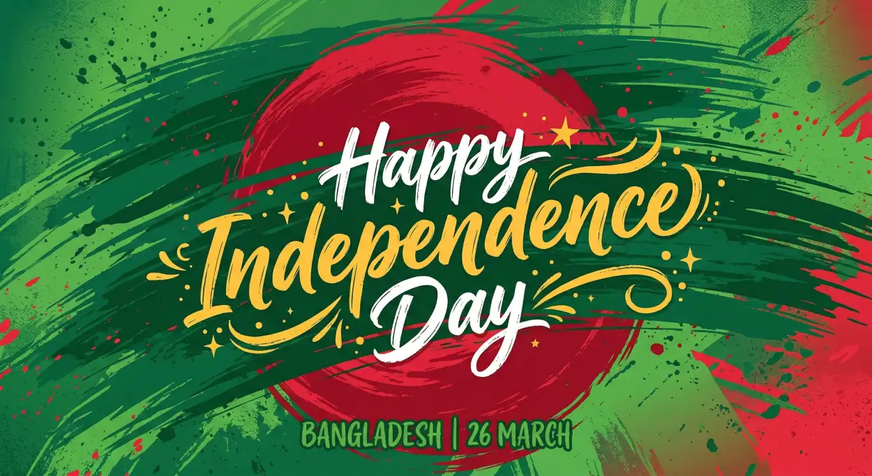 Free Download Bangladesh Independence Day 2026 Calligraphy Design - High Quality Happy Independence Day Of Bangladesh 2026 Image