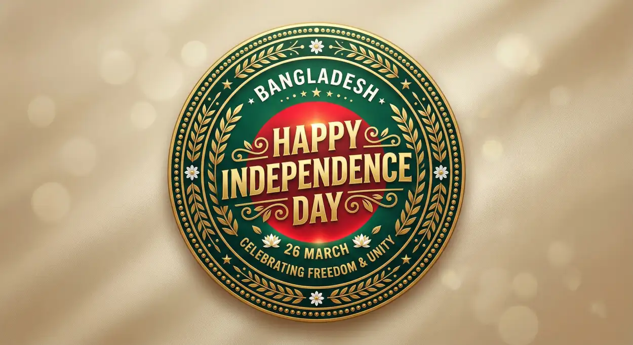 Free Download Bangladesh Independence Day 2026 Festival Typography - High Quality Happy Independence Day Of Bangladesh 2026 Image