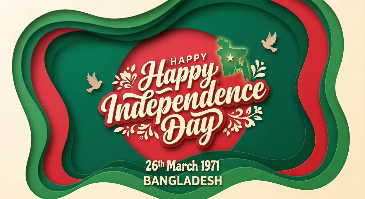 Free Download Bangladesh Independence Day 2026 Festive Graphics - High Quality Happy Independence Day Of Bangladesh 2026 Image