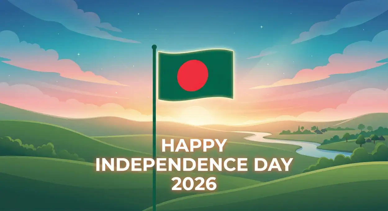 Free Download Bangladesh Independence Day 2026 National Flag Design - High Quality Happy Independence Day Of Bangladesh 2026 Image