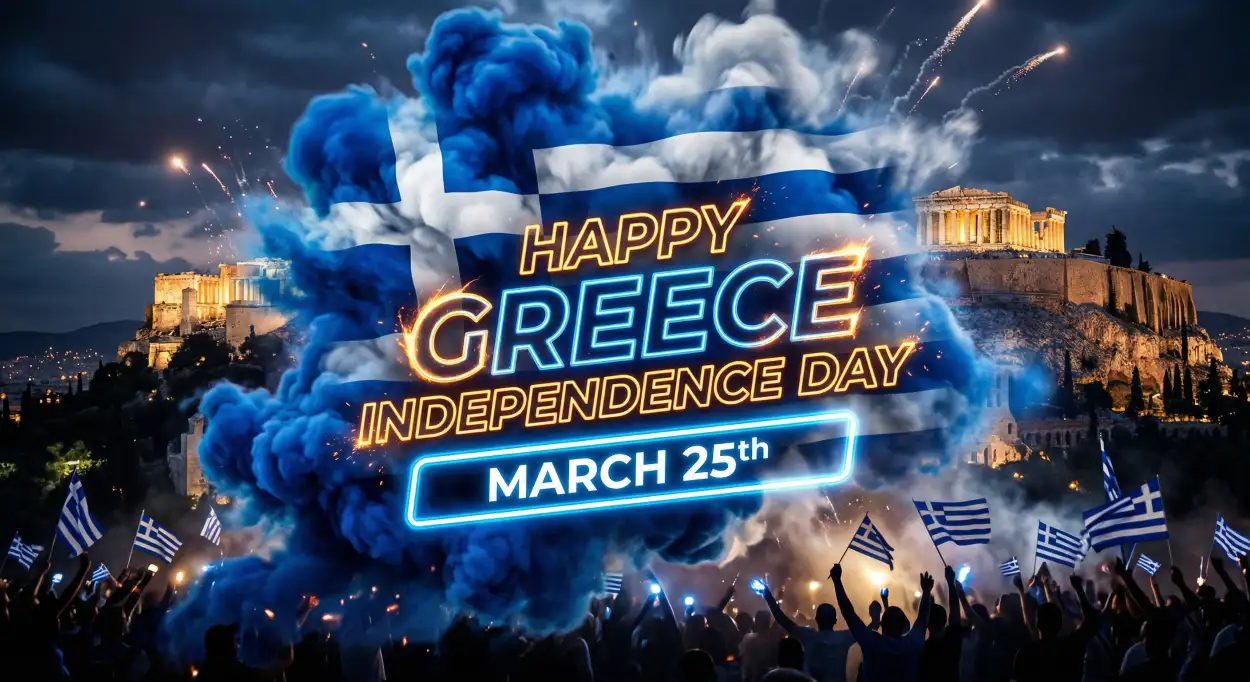 Free Download Banner Design Greece Independence Day - High Quality Happy Greece Independence Day 2026 Image