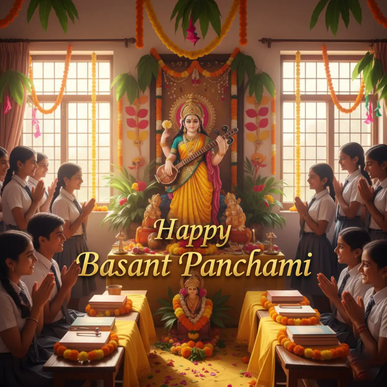 Free Download Basant Panchami Banner For Coaching Institute - High Quality Basant Panchami Banner Image