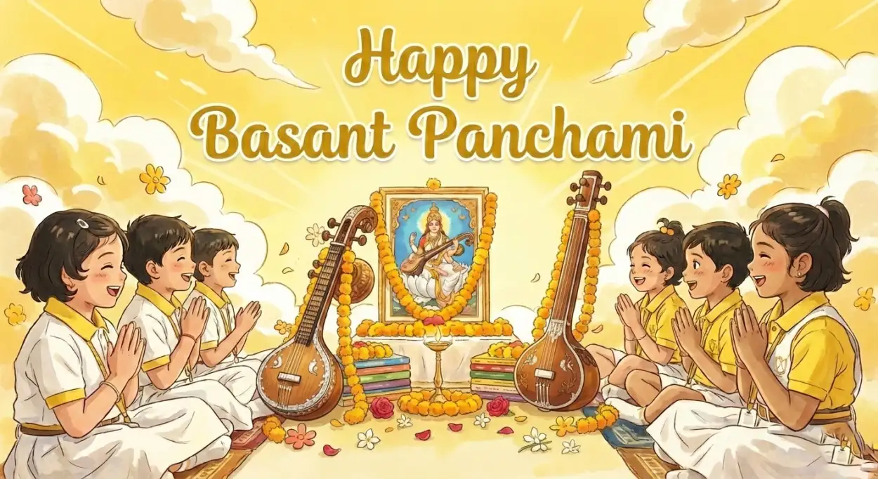 Free Download Basant Panchami Banner For College - High Quality Basant Panchami Banner Image