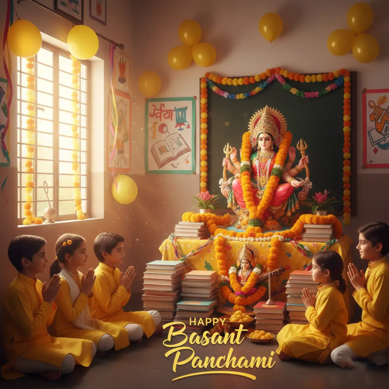 Free Download Basant Panchami Banner Psd Free Download - High Quality Basant Panchami Banner Image
