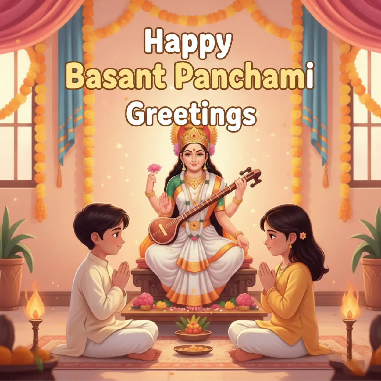 Free Download Basant Panchami Social Media Post Creative - High Quality Basant Panchami Social Media Post Background