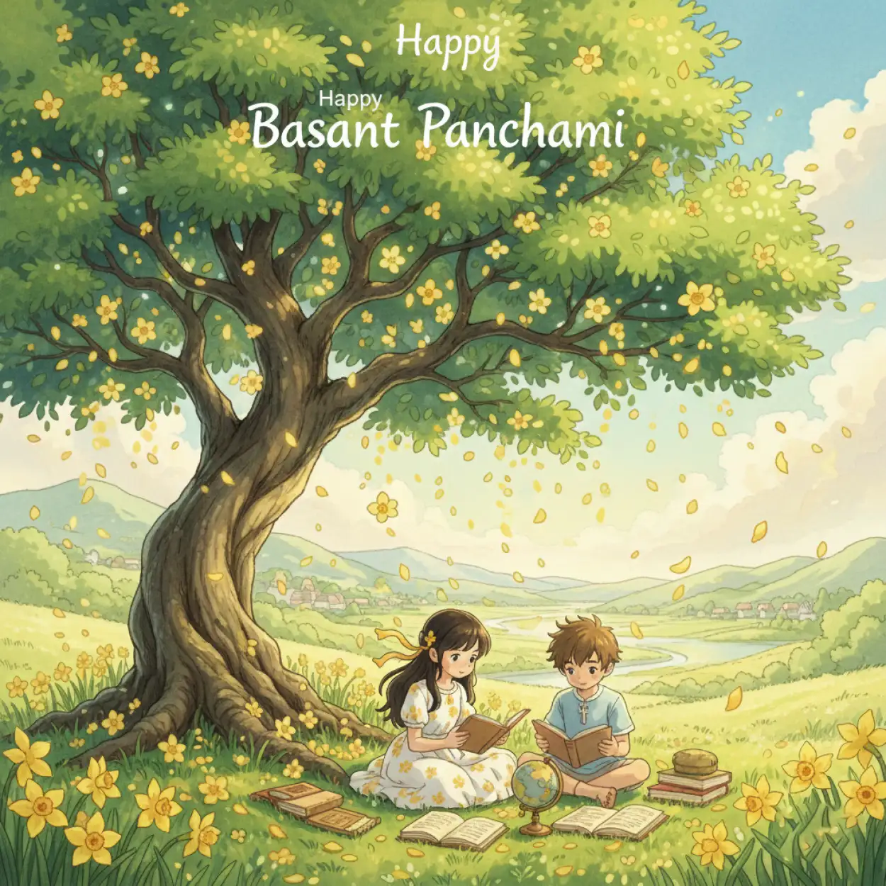 Basant Panchami Social Media Post Ghibli Style - Royalty Free Basant Panchami Social Media Post Image | Pngmagic Free Download Basant Panchami Social Media Post Ghibli Style - High Quality Basant Panchami Social Media Post Background