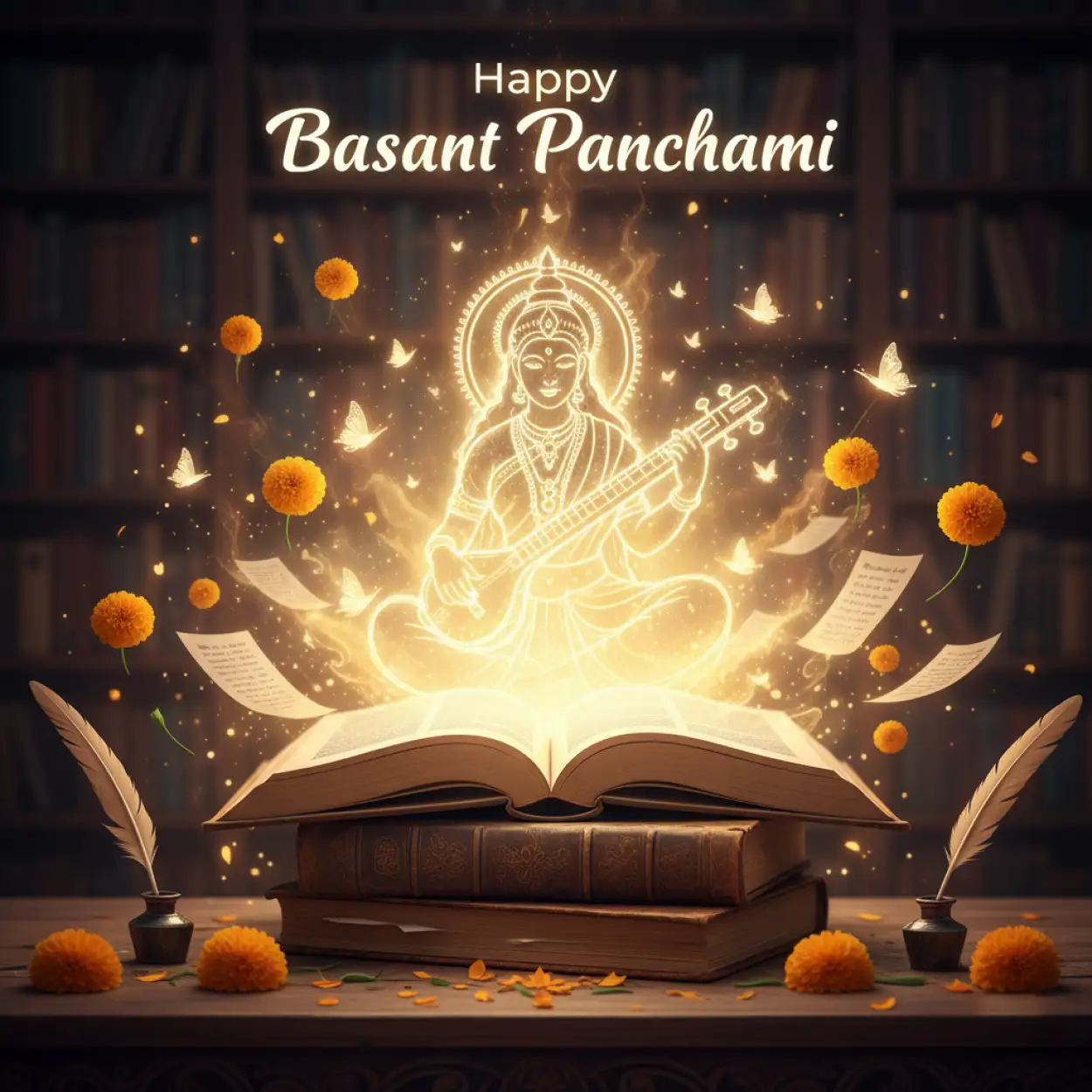 Free Download Basant Panchami Social Media Post Psd Template - High Quality Basant Panchami Social Media Post Background