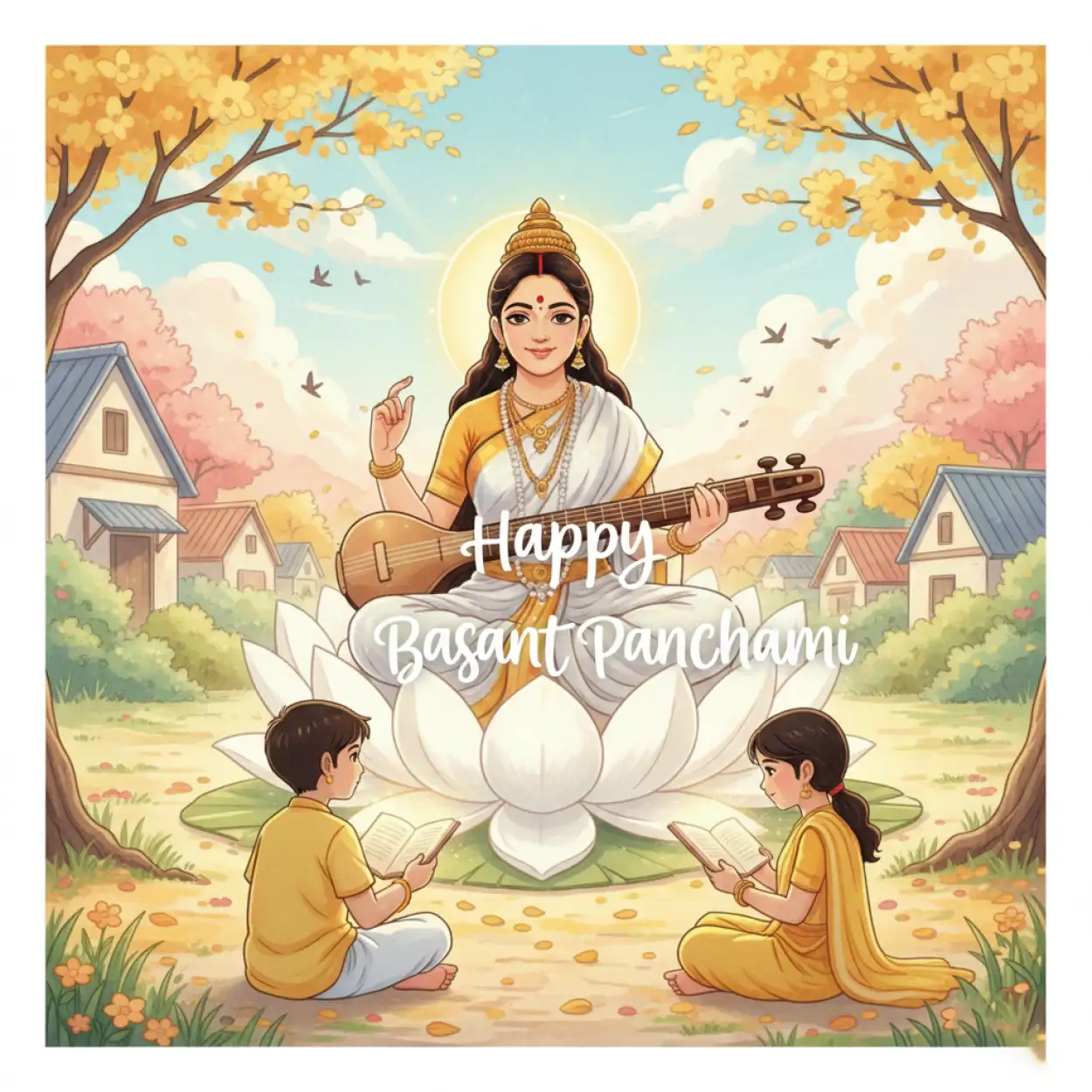 Free Download Basant Panchami Wishes For Posters - High Quality Happy Basant Panchami Wishes Background