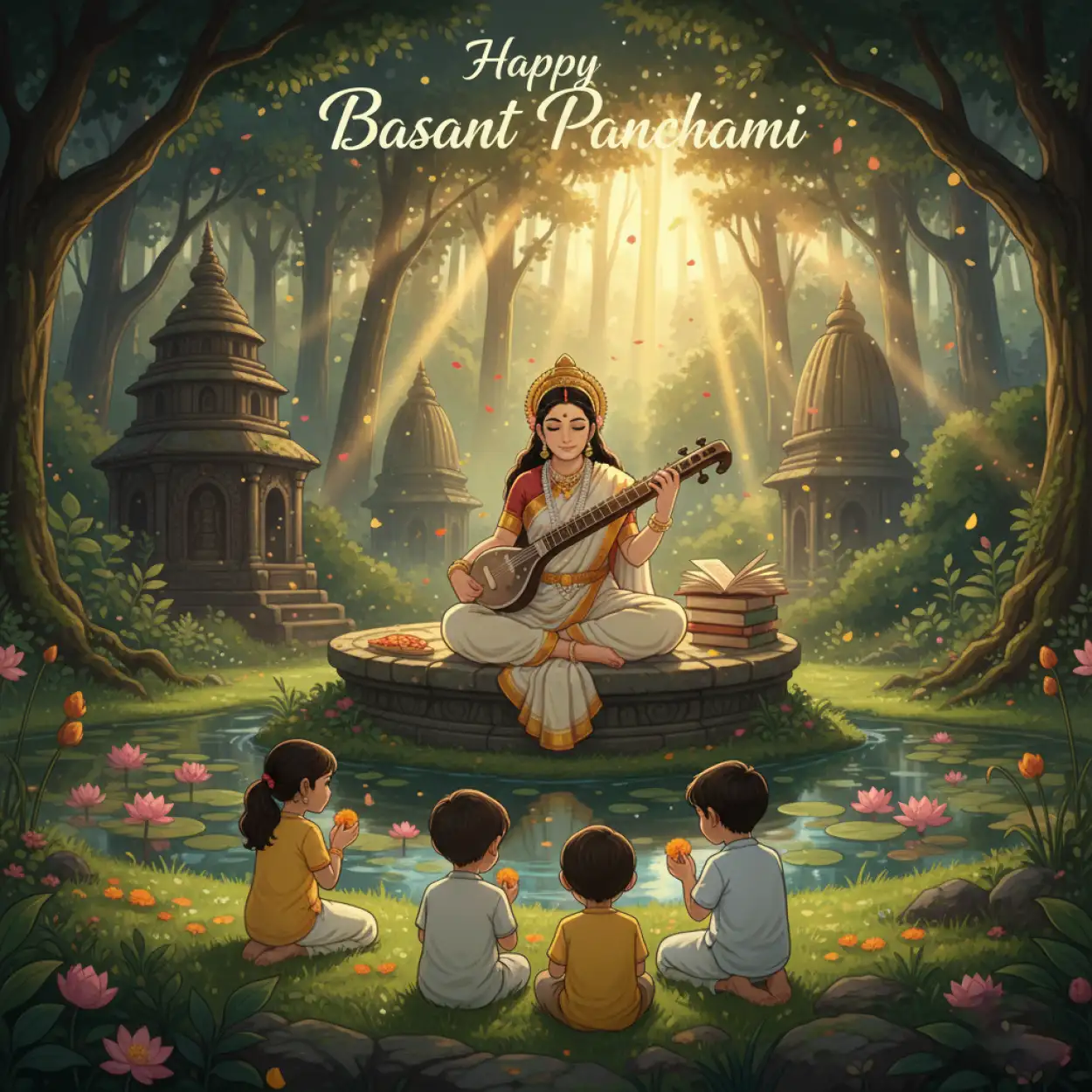 Free Download Basant Panchami Wishes Saraswati Puja Messages - High Quality Happy Basant Panchami Wishes Image