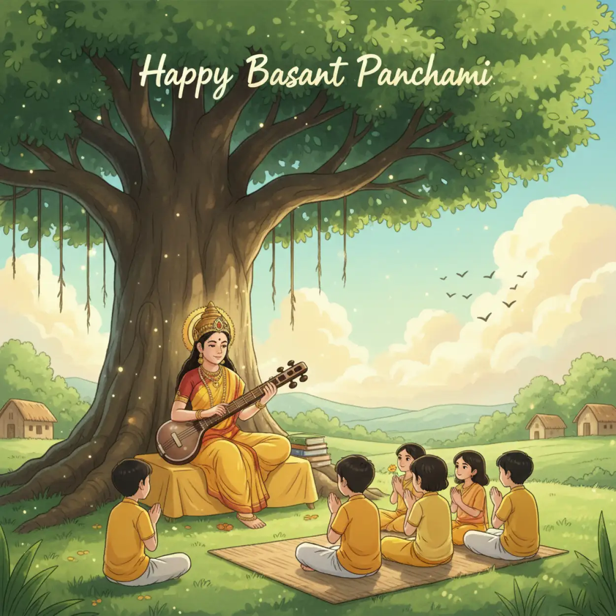 Free Download Basant Panchami Wishes Traditional Messages - High Quality Happy Basant Panchami Wishes Image