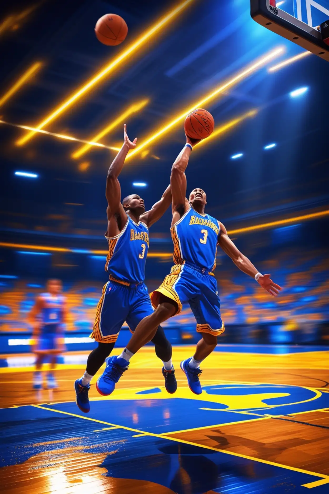 Basketball Court Background With Night Lights - Royalty Free Sports Background Image | Pngmagic Free Download Basketball Court Background With Night Lights - High Quality Sports Background Background